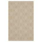 Cream Modern Geometric Area Rug - Basata