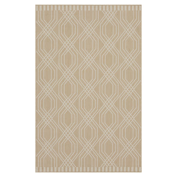 Cream Modern Geometric Area Rug - Basata