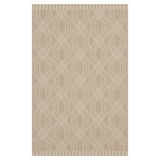 Cream Modern Geometric Area Rug - Basata