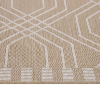 Beige Interlocking Outdoor Rug - Basata