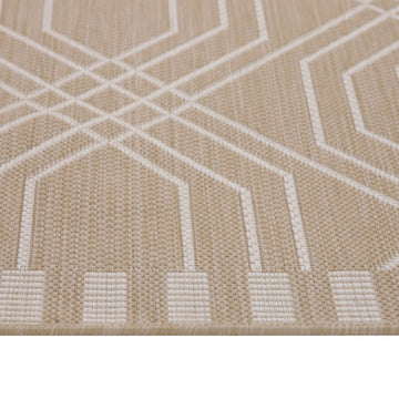 Beige Interlocking Outdoor Rug - Basata