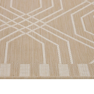 Cream Modern Geometric Area Rug - Basata