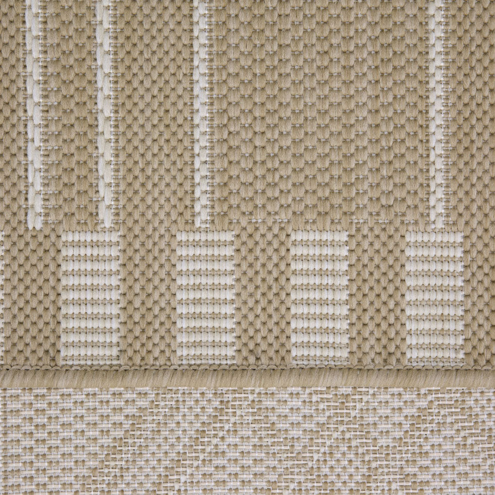 Beige Interlocking Outdoor Rug - Basata