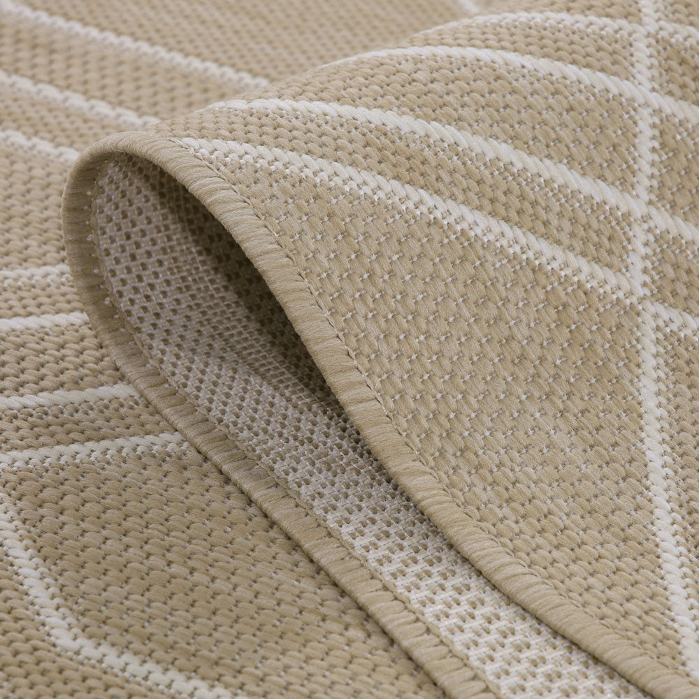 Beige Interlocking Outdoor Rug - Basata