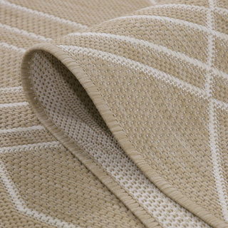 Beige Interlocking Outdoor Rug - Basata