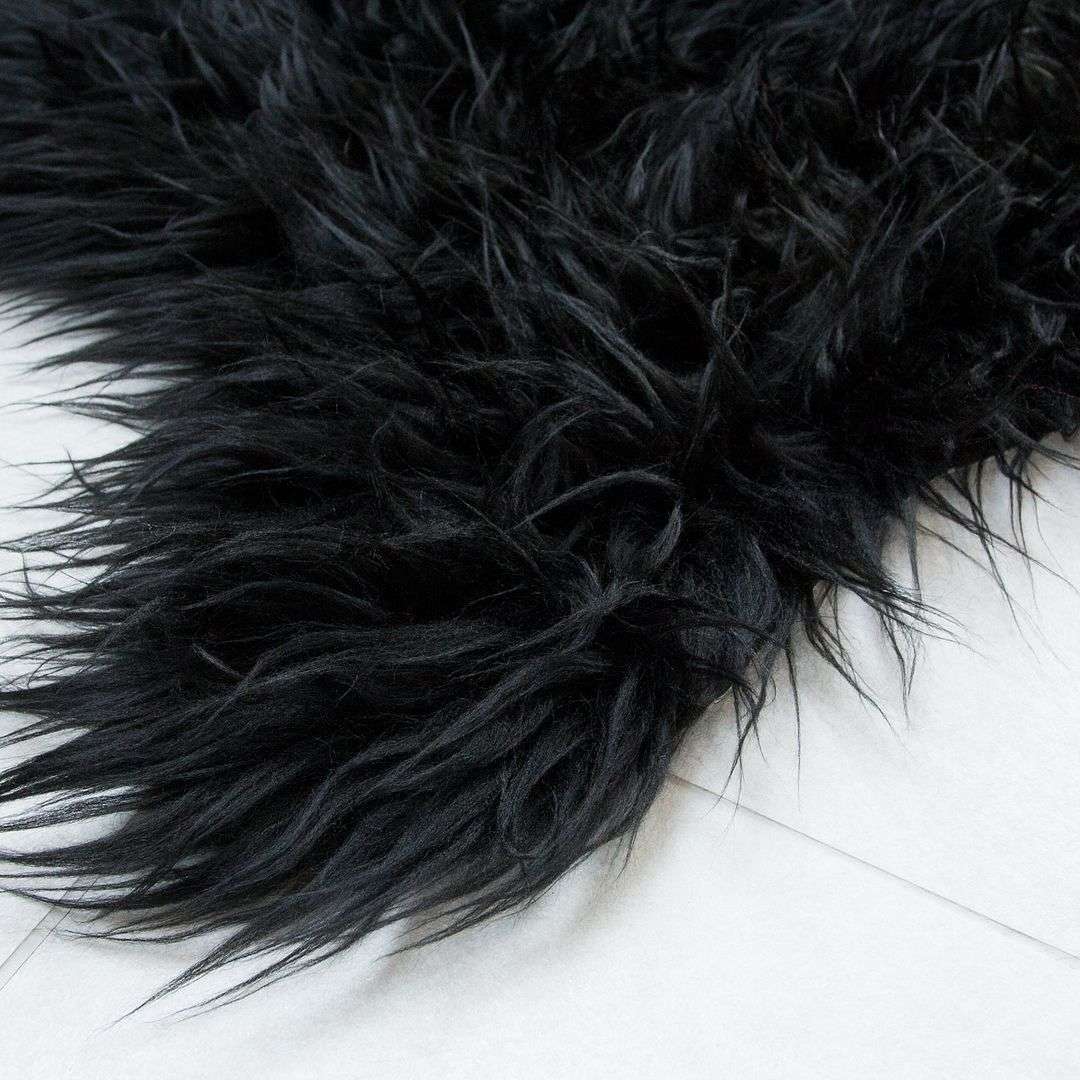 Black Faux Fur Sheepskin