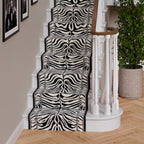 Black White Animal Print Stair Carpet Runner - Cut to Measure