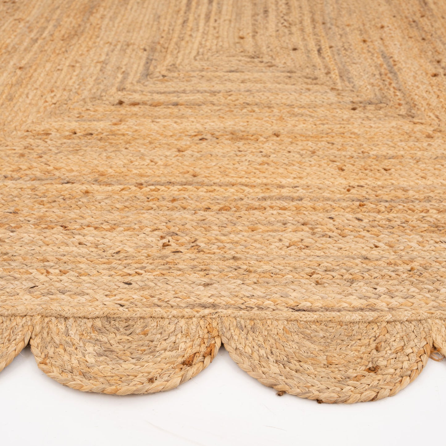 Round Edge Rectangular Rugs Natural Rounded Edge Jute Rug - Casper | Living Room Rugs | Kukoon Rugs ...