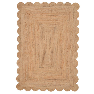 Natural Rounded Edge Jute Rug - Casper