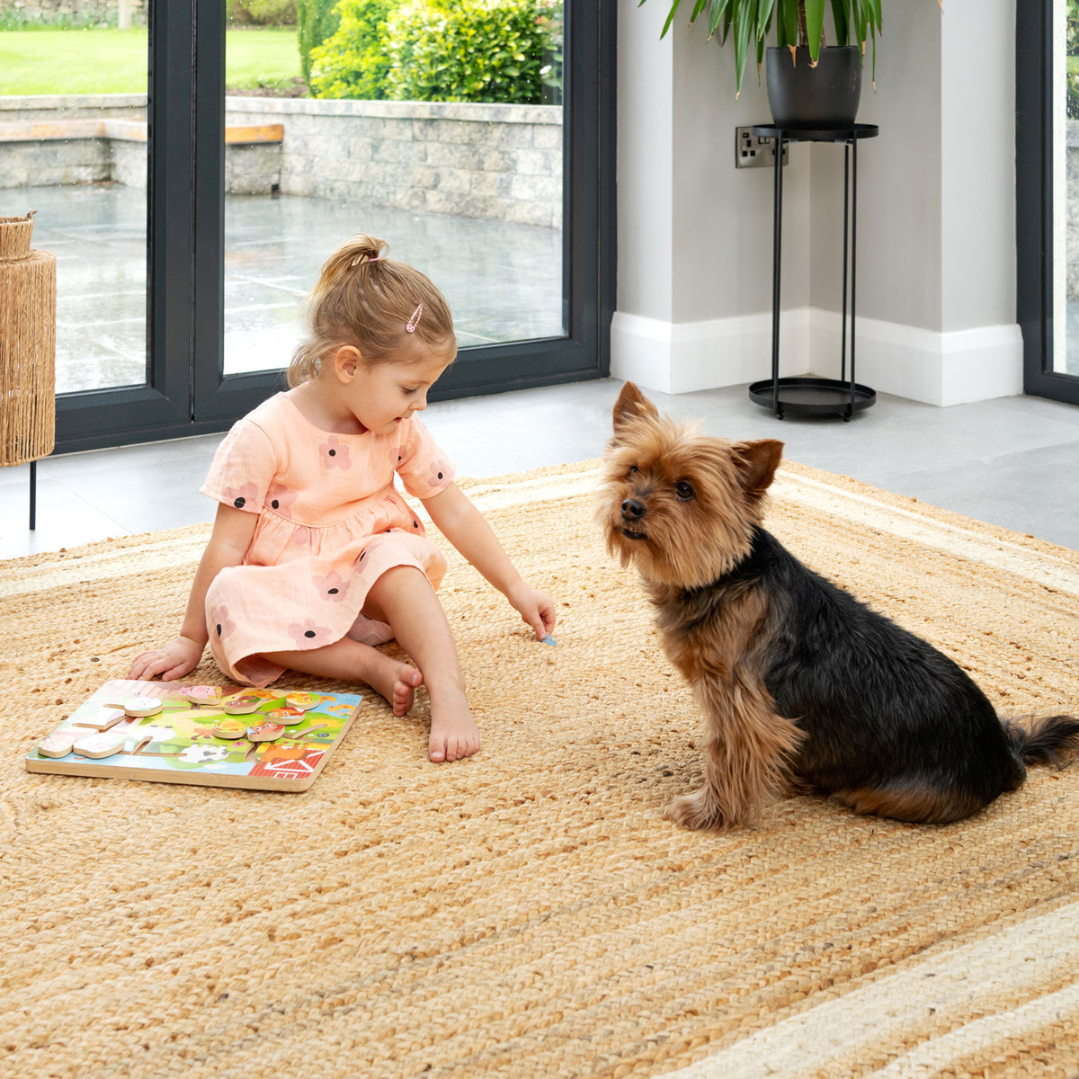 Natural Bordered Jute Rug - Laurel