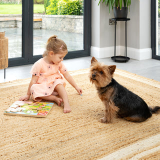 Natural Bordered Jute Rug - Laurel