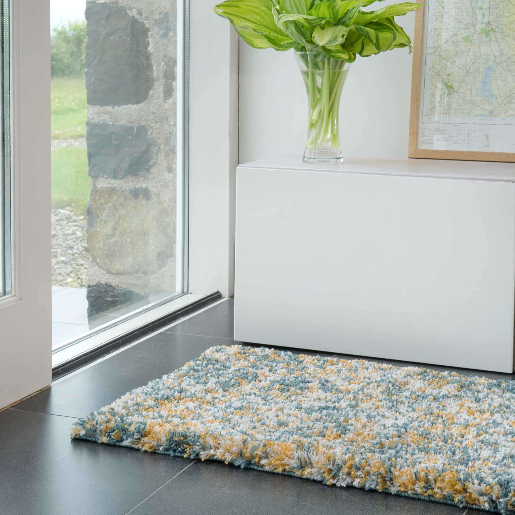 Soft Mottled Multicolour Shaggy Runner Rug