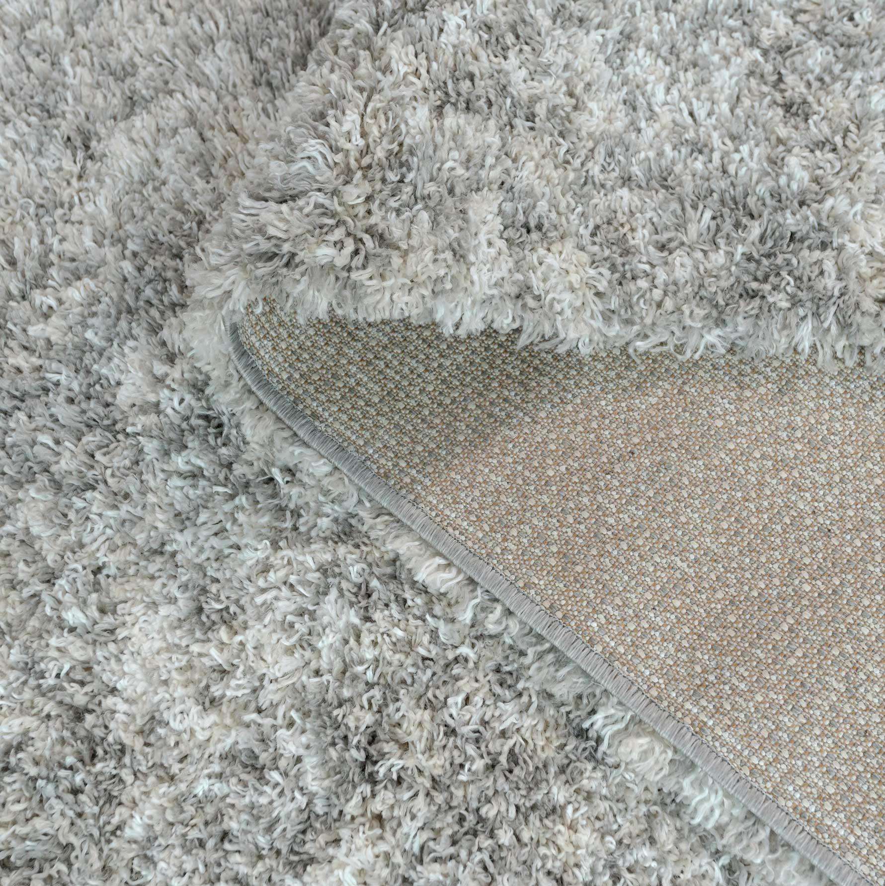 Soft Mottled Silver Shaggy Runner Rug
