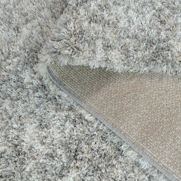 Soft Mottled Silver Shaggy Runner Rug