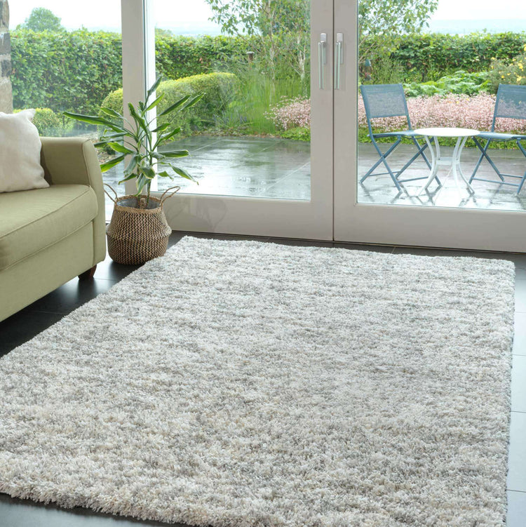 Soft Mottled Silver Shaggy Runner Rug