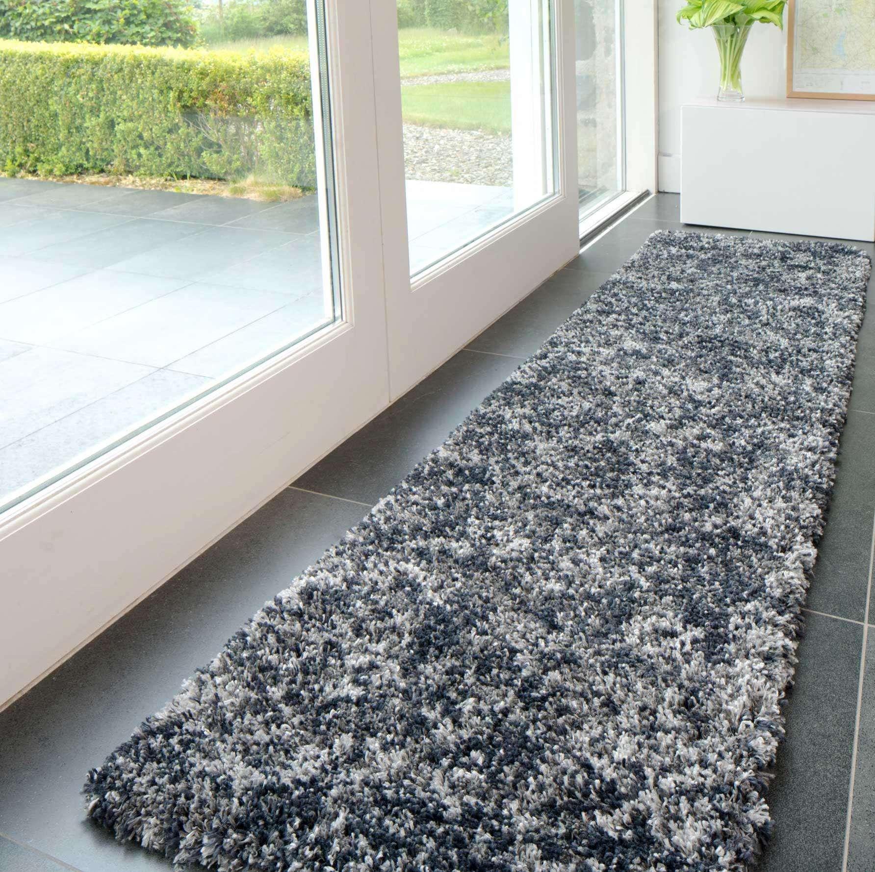 Soft Mottled Grey Shaggy Hallway Rug - Camberley | Living Room Rugs ...