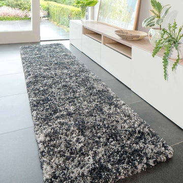 Soft Mottled Grey Shaggy Hallway Rug
