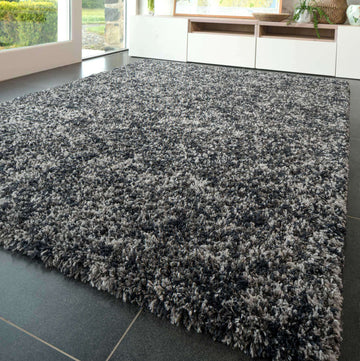 Soft Mottled Grey Shaggy Hallway Rug