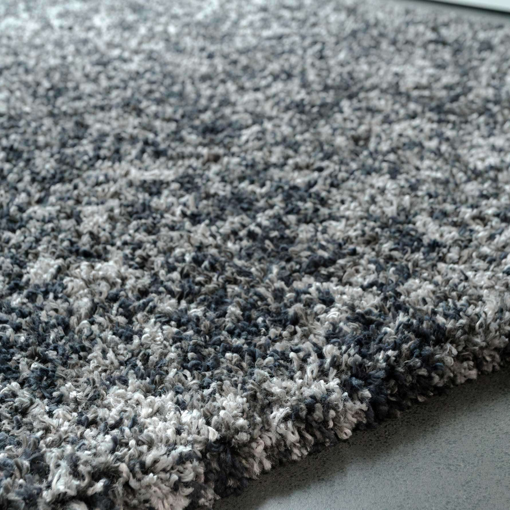 Soft Mottled Grey Shaggy Hallway Rug