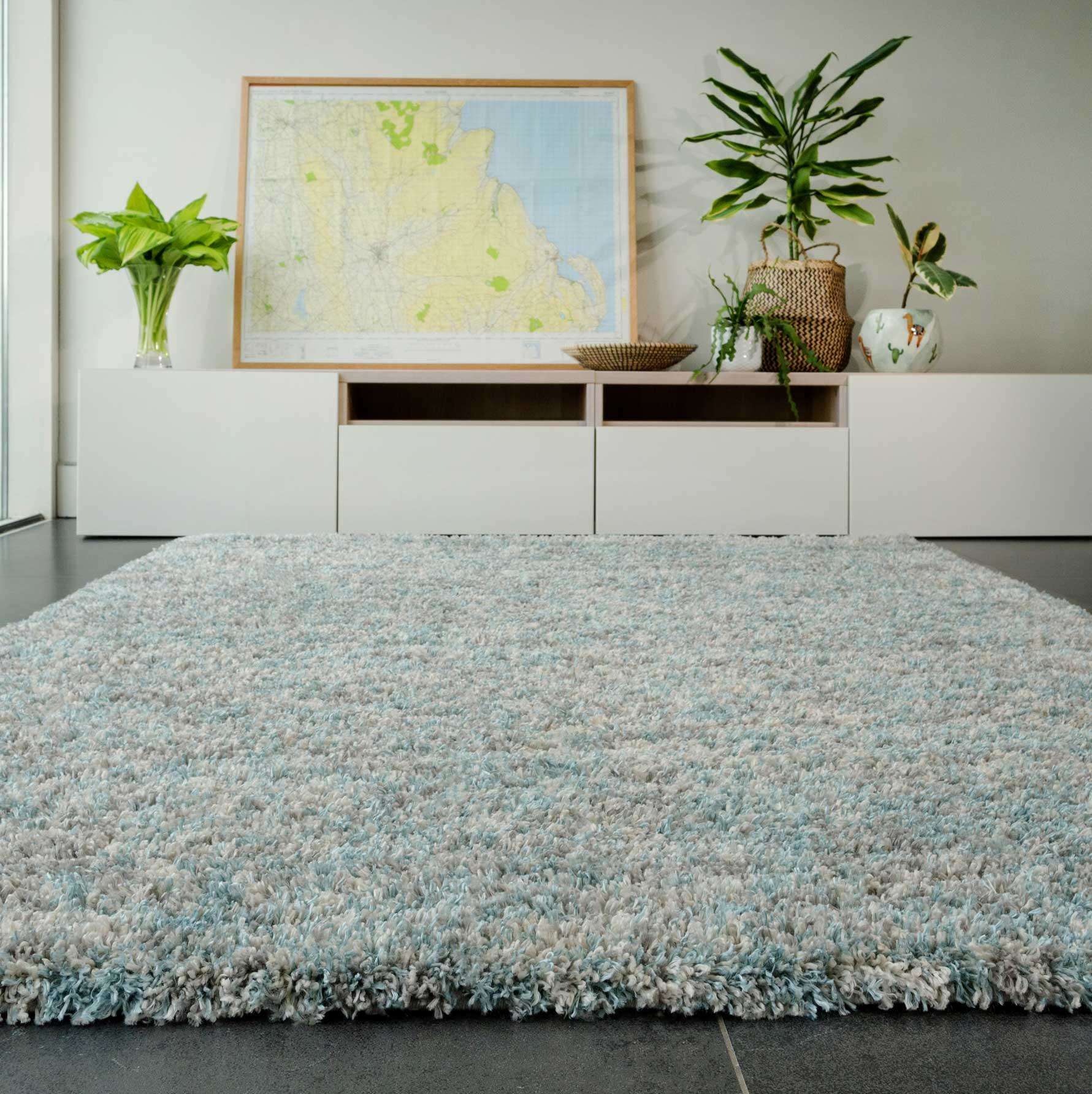 Soft Mottled Duck Egg Shaggy Runner Rug Camberley Runner Rugs Kukoon Rugs Online
