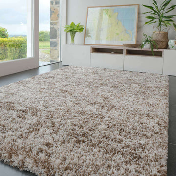 Soft Mottled Brown Shaggy Hall Rug