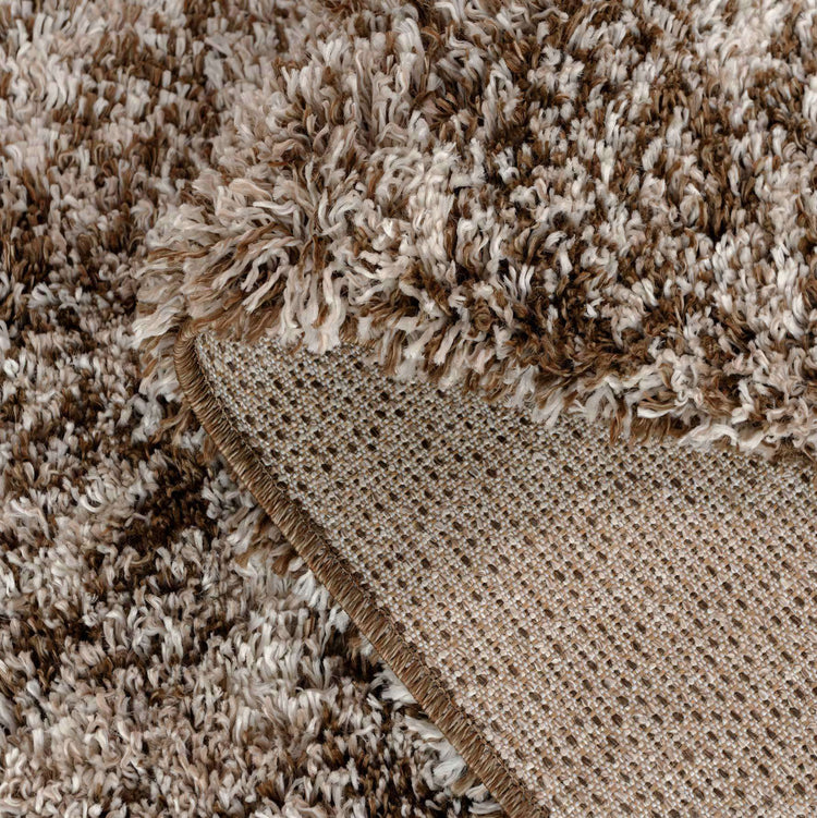 Soft Mottled Brown Shaggy Hall Rug
