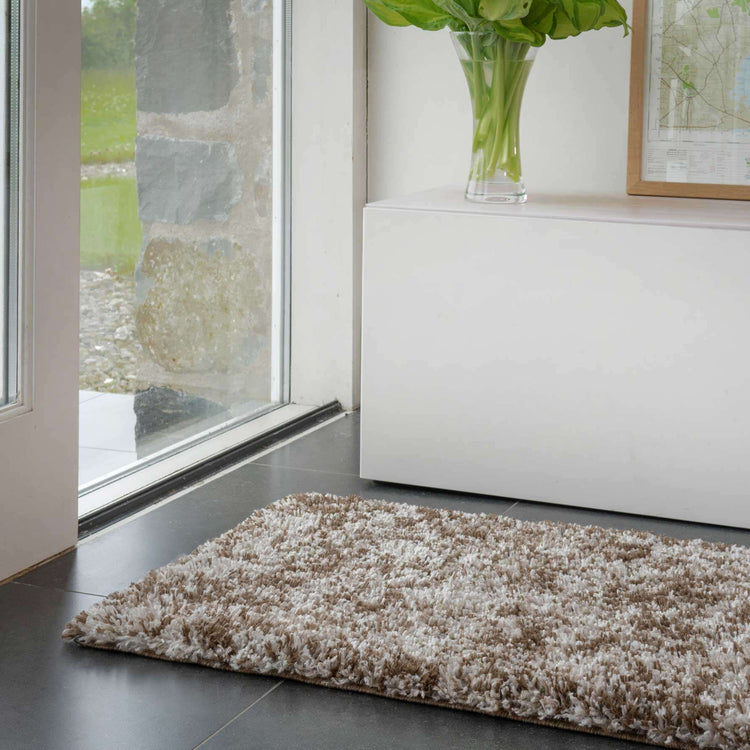 Soft Mottled Brown Shaggy Hall Rug