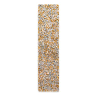 Soft Mottled Gold Grey Shaggy Runner Rug