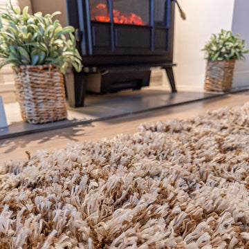 Soft Mottled Brown Shaggy Area Rug