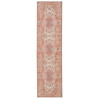 Washable Pink Medallion Runner - Dusk