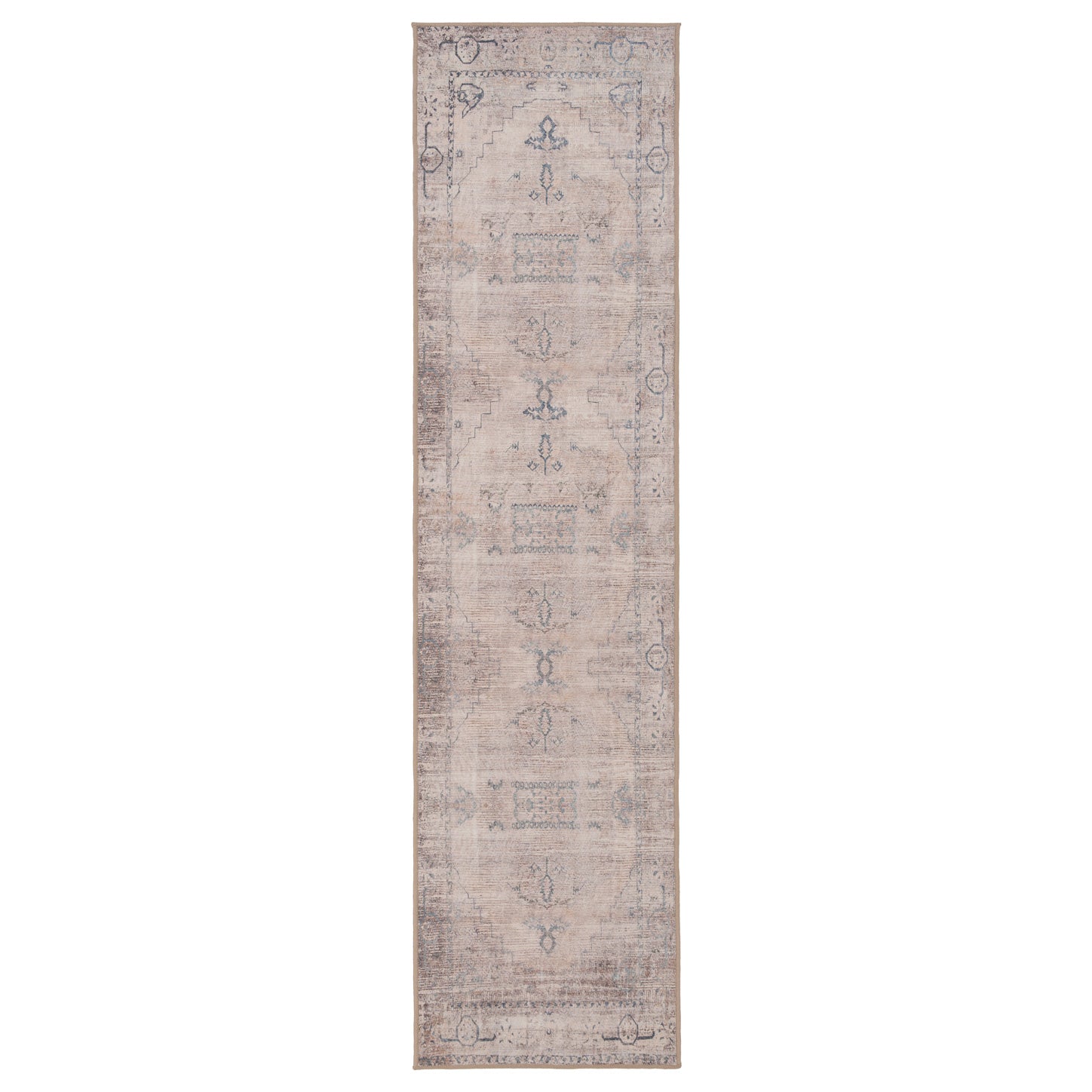 Washable Grey Blue Vintage Runner - Roam