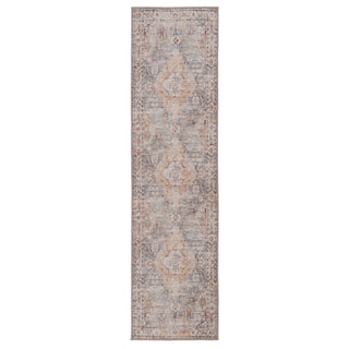 Washable Blue Vintage Runner - Serene