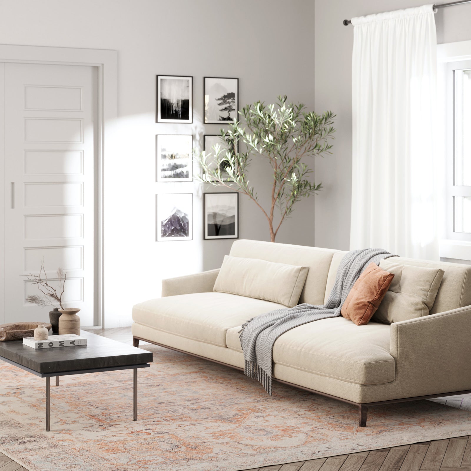 Washable Terracotta Vintage Rug - Sisu