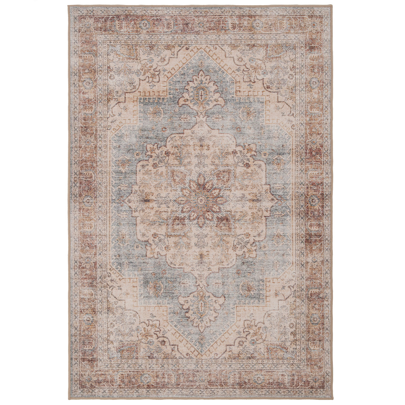 Washable Blue Heritage Rug - Sonder