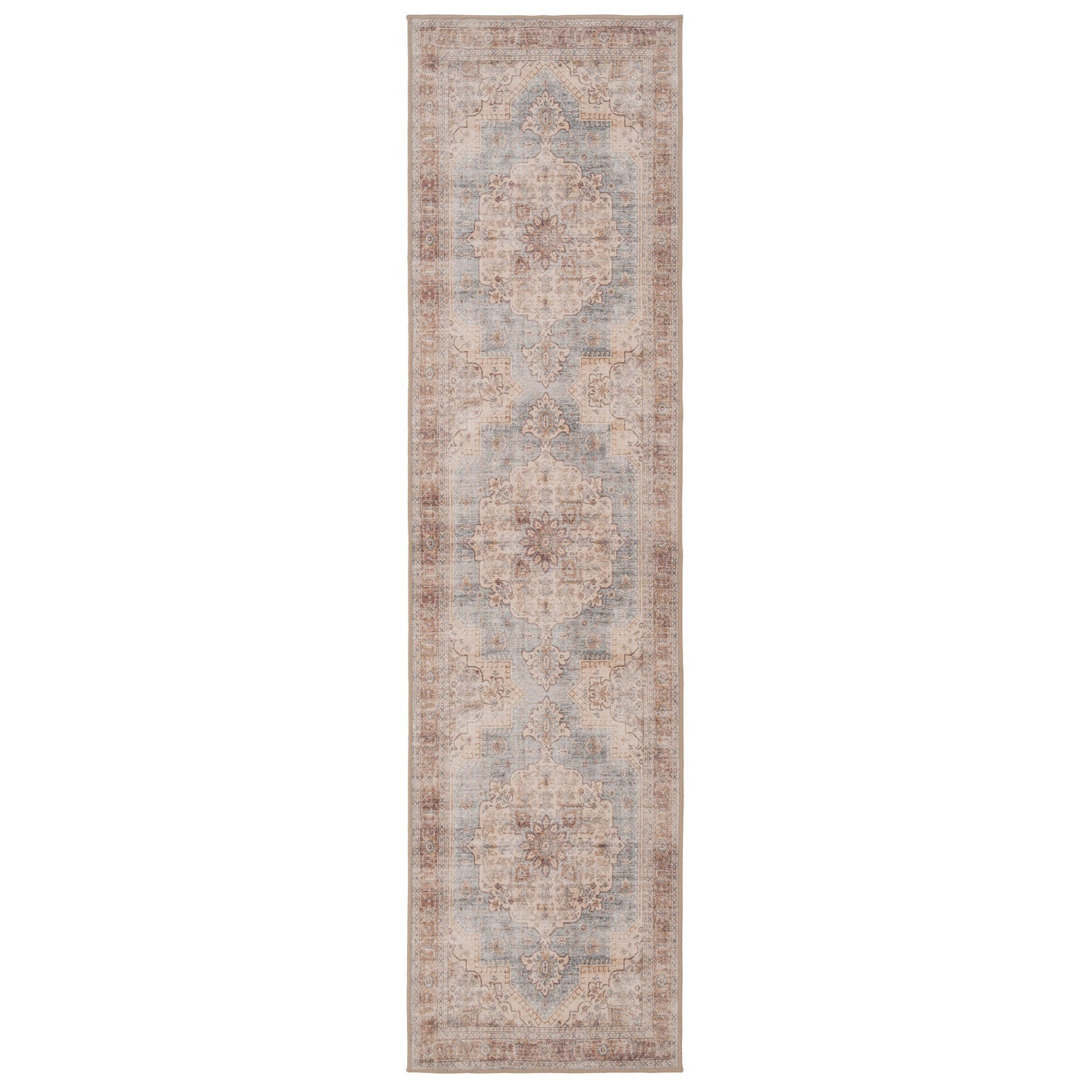 Washable Blue Heritage Runner - Sonder