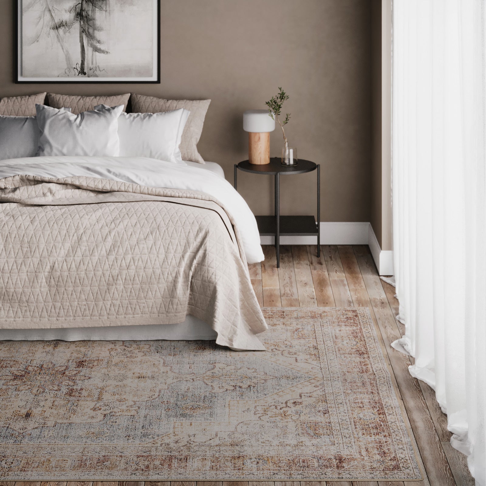 Washable Blue Heritage Rug - Sonder