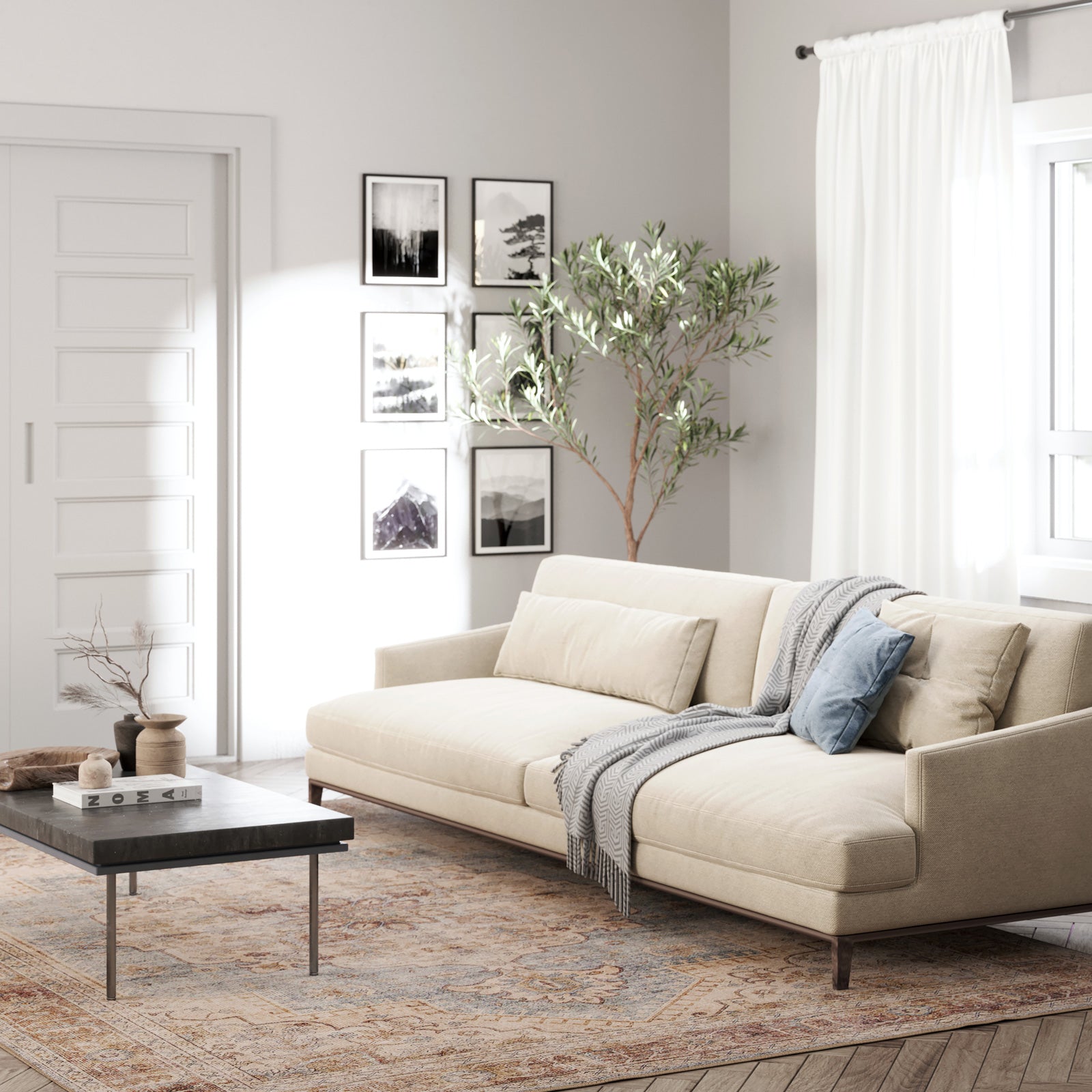 Washable Blue Heritage Rug - Sonder