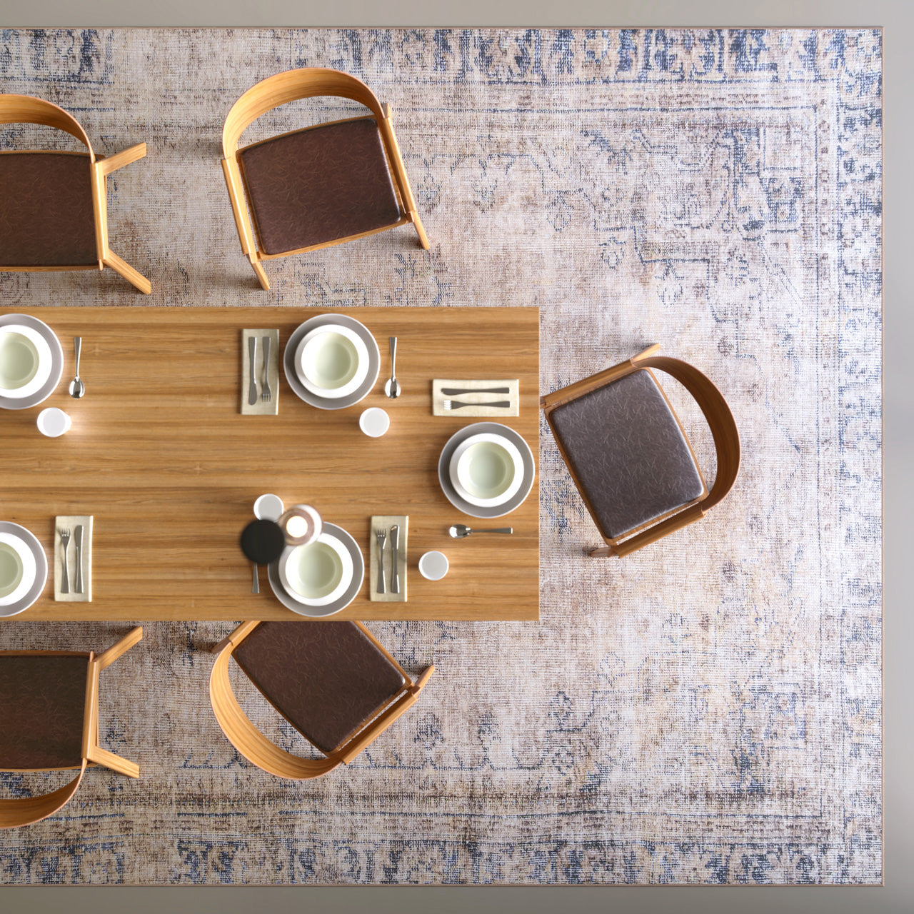 Washable Terracotta Vintage Rug - Wander