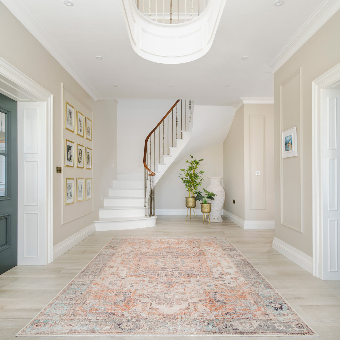 Washable Terracotta Vintage Rug - Sisu