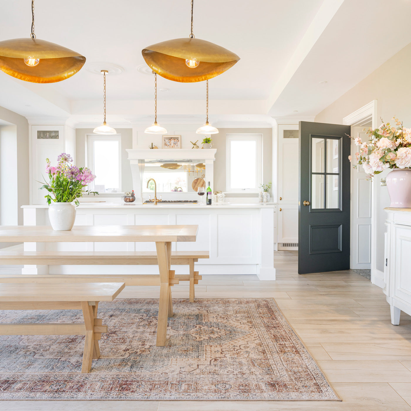 Washable Blue Heritage Rug - Sonder