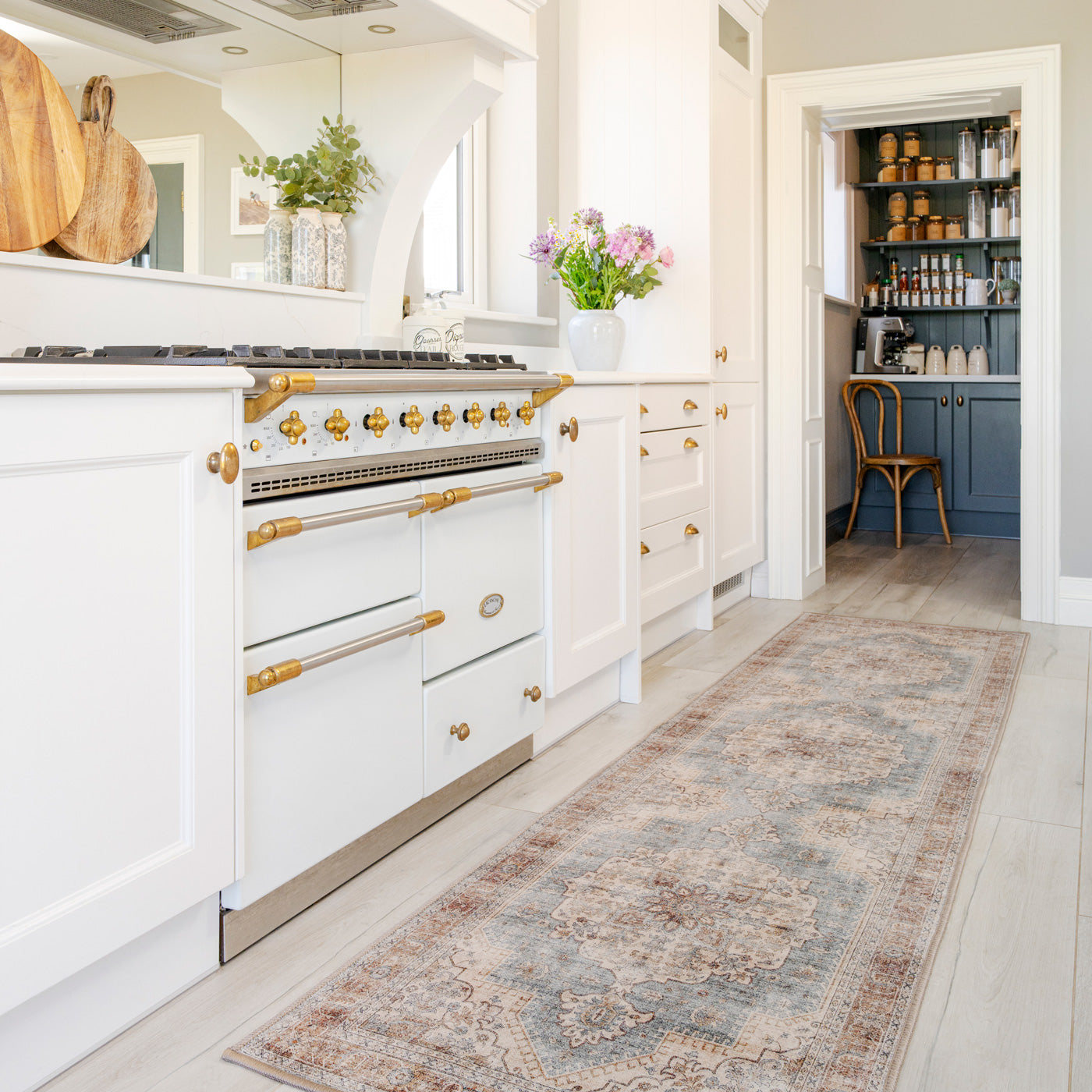 Washable Blue Heritage Rug - Sonder