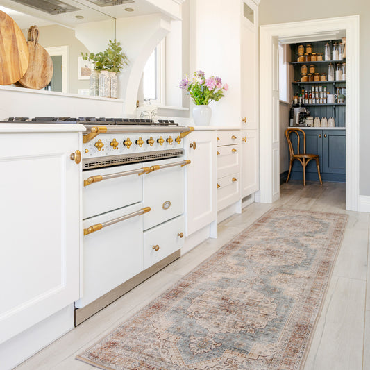 Washable Blue Heritage Runner - Sonder