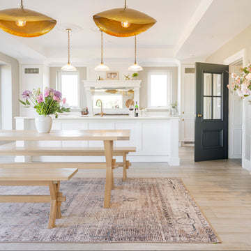 Washable Grey Blue Vintage Rug - Roam