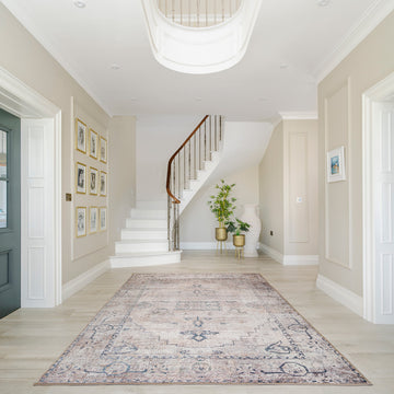 Washable Grey Blue Vintage Rug - Roam