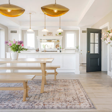 Washable Blue Vintage Rug - Serene