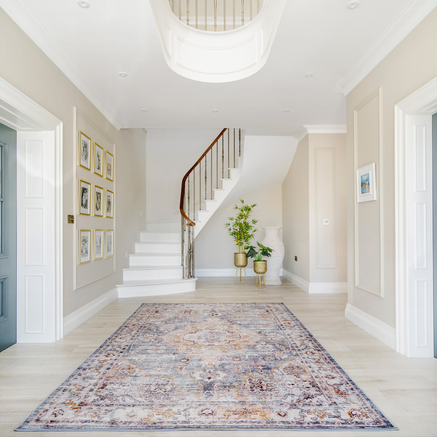 Washable Blue Vintage Rug - Serene