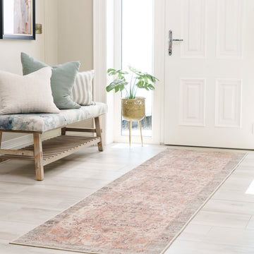 Washable Terracotta Vintage Runner - Sisu