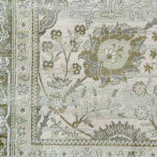 Vintage Traditional Green Floral Runner Rug