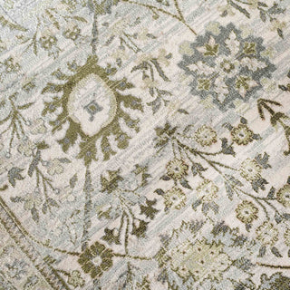 Vintage Traditional Green Floral Runner Rug