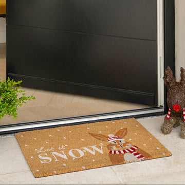 Winter Bunny Coir Doormat